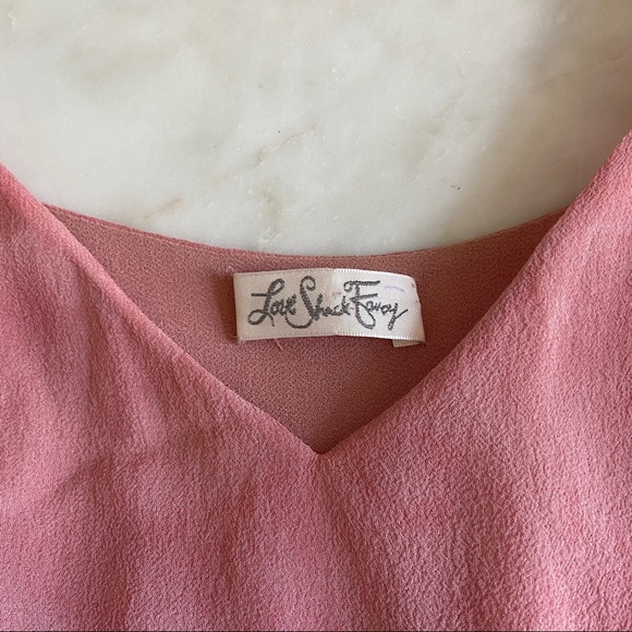 LoveShackFancy Silk Maxi Dress Pink Tie Dye Empire Pleated Bust | Size 4 - Picture 12 of 16